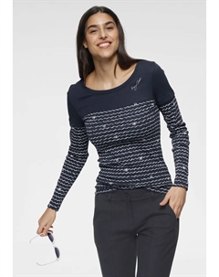 Рубашка 2-в-1 с длинными рукавами и модным сочетанием однотонного и сплошного принтов, цвет морской волны Kangaroos