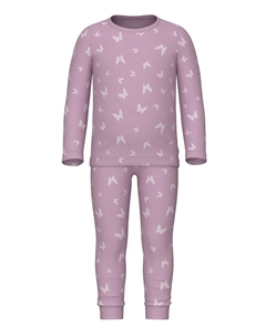Пижамы "NMFNIGHTSET PINK BUTTERFLY RIB NOOS" (комплект, 2 шт.), цвет Pink Lavender Name it