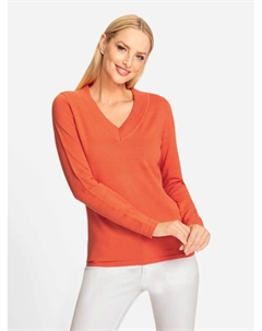 Вязаный свитер "V-пуловер", цвет Orange Heine