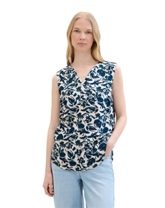 Блузка-топ со стильным принтом по всей поверхности, синий Tom tailor