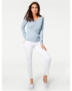 Вязаный свитер "V-пуловер", синий Heine