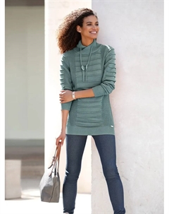 Повседневный образ Длинный пуловер "Длинный пуловер", цвет Jade Casual looks