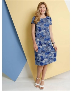 Классическое базовое платье из джерси "Jersey Dress", цвет Bleu-Royalblau-Bedruckt Classic basics