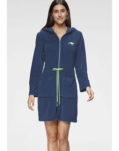 Халат женский "Кира" (1 шт.), на шнурке, короткий, халаты женские, XS-3XL, синий Kangaroos
