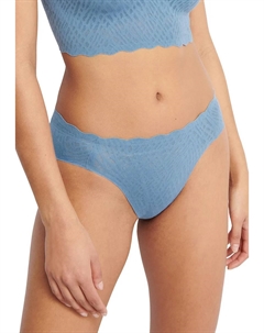 Трусики "ZERO Feel Bliss High leg", бесшовные, с кружевным эффектом, цвет Azura Blue Sloggi