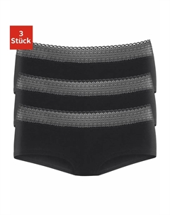 Трусики (3 шт.) из качественного эластичного хлопка с графическим кружевом, черный S.oliver