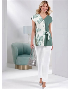 Длинная рубашка "Рубашка", цвет Ecru-Jade-Bedruckt Classic basics