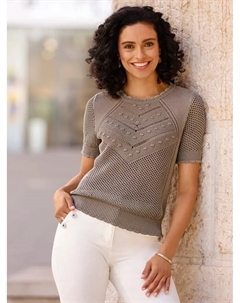 Вдохновение Свитер Ajour "Пуловер", коричневый Inspirationen