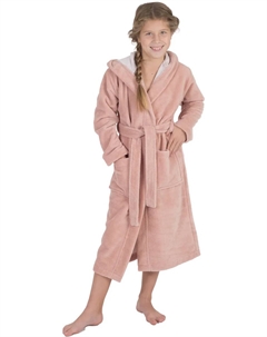 Детский халат (1 шт.), для девочек и мальчиков, мягкий на ощупь, с капюшоном, цвет Rose Wewo fashion