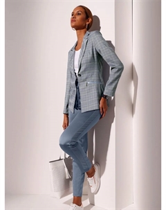Пиджак "Blazer", цвет Rauchblau-Himmelblau-Kariert Creation l