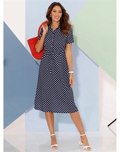 Платье А-силуэта "Платье-блузка-рубашка", цвет Marine-Weiß-Getupft Classic basics