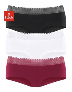 Трусики (3 шт.) из качественного эластичного хлопка с графическим кружевом, белый S.oliver