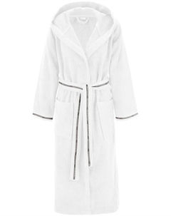 Женский халат "Danny" (1 шт.), с полосками с логотипом, из 100% хлопка, XS-3XL, белый Bruno banani