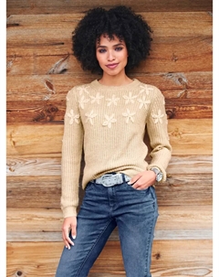 Вязаный свитер "Пуловер", цвет Sand-Champagner-Gemustert Heine