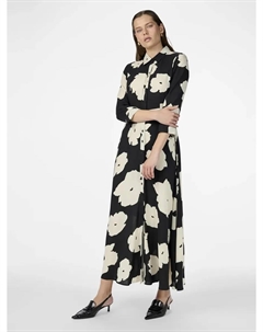 Платье-рубашка "YASSAVANNA LONG SHIRT DRESS", с рукавами 3/4, цвет Black Aop:Mille Y.a.s