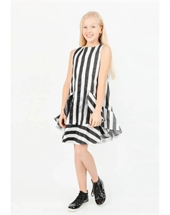 Трикотажное платье в полоску, черно-белый Gulliver