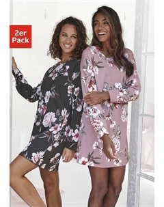 Пижама с цветочным принтом (2 шт.), цвет Lila-Schwarz-Geblümt Vivance dreams