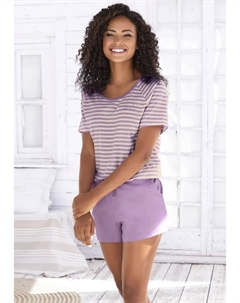 Пижама (2 шт.), с красивым узором в полоску, фиолетовый Vivance dreams