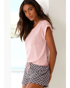 Пижама (2 шт.), с шортами для сна с рисунком, цвет Pink-Dunkelblau-Gemustert Vivance dreams