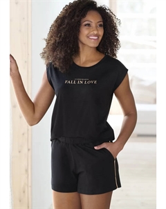 Пижама (набор, 2 шт.), с красивым принтом фольгой, черный Vivance dreams