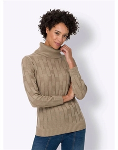Свитер с высоким воротником "Пуловер", бежевый Classic basics
