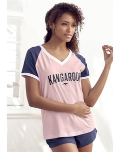 Пижама (2 шт.), с контрастными рукавами реглан, синий Kangaroos