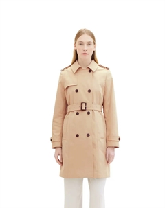 Длинное пальто с планкой на двух пуговицах, бежевый Tom tailor