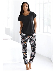 Пижама (2 шт.), с цветочным узором, черный S.oliver
