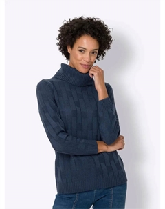 Свитер с высоким воротником "Пуловер", синий Classic basics