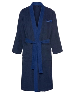 Халат унисекс "Hannes" (1 шт.), мужской и женский, длинный, с карманами, S-3XL, цвет морской волны H.i.s