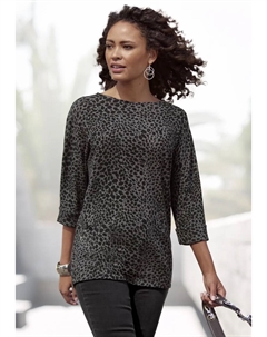 Рубашка с рукавом 3/4 и модными манжетами, антрацит Lascana