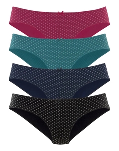 Трусики бикини (4 шт.) из эластичного хлопка, цвет Lila, Navy, Petrol, Schwarz S.oliver