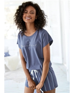 Пижама (2 шт.), с принтом спереди, цвет Blau-Gestreift Vivance dreams