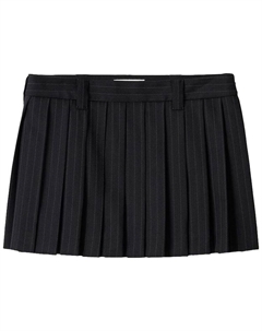 Юбка Pleated Pinstripe Mini Skirt 'Black', черный Miu miu