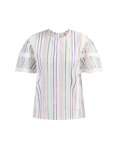 Блуза Mit Metallic Streifen, цвет Weiss Mehrfarbige Streifen Mymo