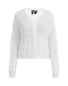 Пуховик Weitmaschige Strickjacke, белый Dreimaster