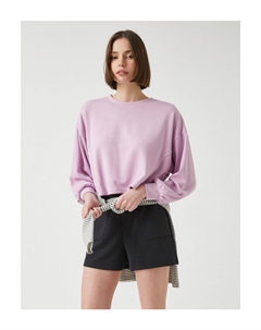 Толстовка с длинными рукавами и круглым вырезом, фиолетовый Koton