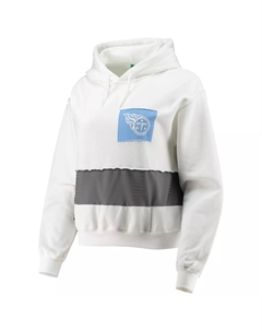 Женский укороченный пуловер с капюшоном Tennessee Titans цвета «долман» из жареной кожи белого цвета Unbranded