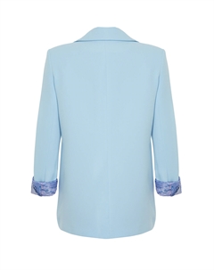 Голубой пиджак с детальной подкладкой и обычной подкладкой, синий Trendyol