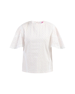 Блуза Mit Spitze, цвет Weiss Pinkorange Punkte Mymo