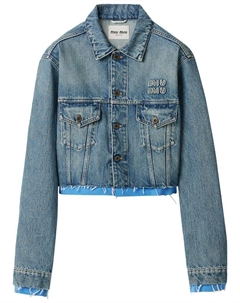 Куртка Cropped Jacket 'Denim', синий Miu miu