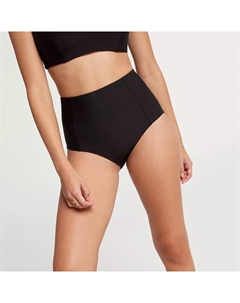 Женские гладкие плавки с высокой талией и рельефной фигурой, черный Calia