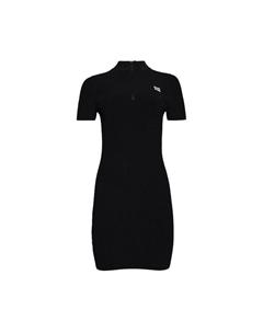 Платье Ribbed Knit Mini Dress 'Black', черный Miu miu