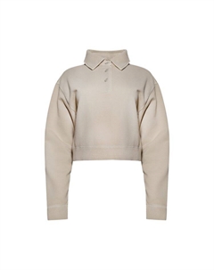 Поло Fleece Polo Shirt 'Chalk', загар Miu miu