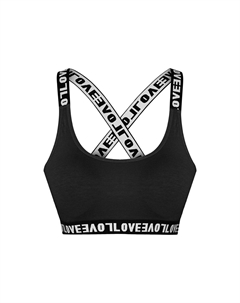 Хлопковое женское бюстье с крестиком и бретелями на бретелях, черный Hnx