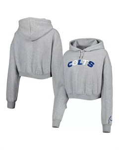 Женский укороченный пуловер с капюшоном The Wild Collective, серый Индианаполис Кольтс Unbranded