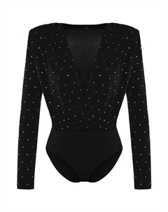 Классический топ Shirt Bodysuit, черный Trendyol