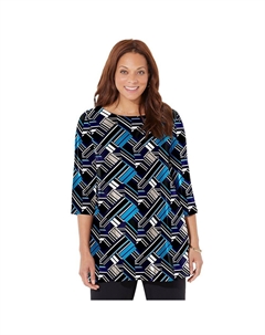 Женская туника больших размеров в любой одежде, цвет Deep Teal Geo Catherine's