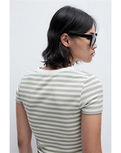 Рубчатая футболка, зеленый H&m