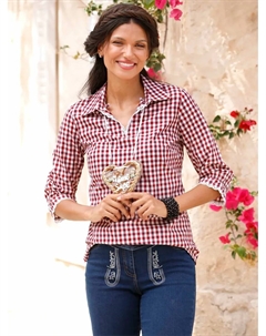 Классическая блузка, цвет Rot-Weiß-Kariert Classic basics